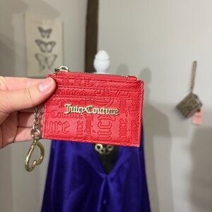 Juicy Couture Red Mini Wallet with Gold Accents